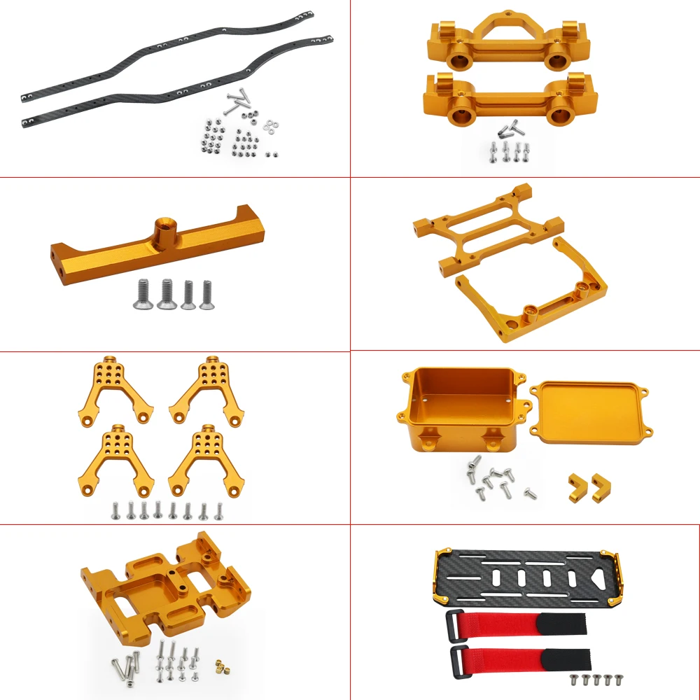 S6f4b87b9dfeb4114a51c1ef177fa0a09Y 1/10 RC 크롤러 카본 파이버 거더 4MM CNC 금속 자동차 섀시 프레임 바디 키트 부품 (Axial SCX10 II Rock Off Road 트럭용)