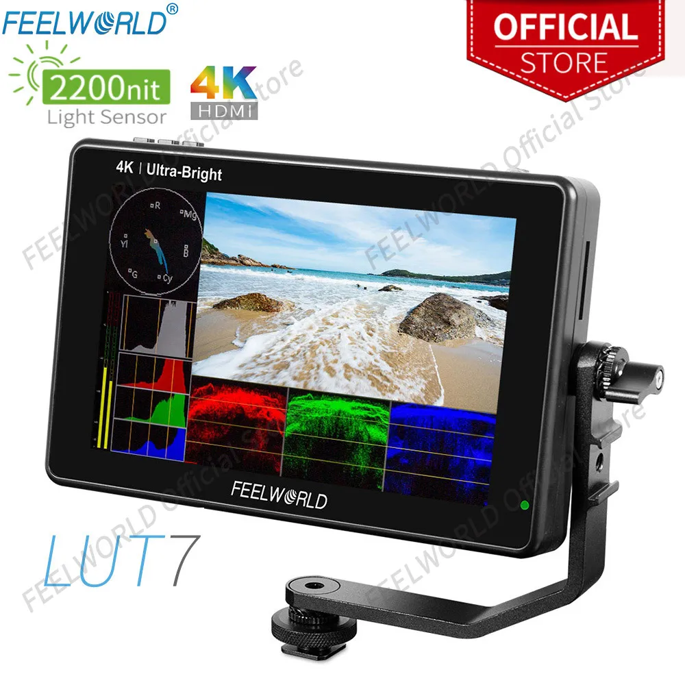 

7-дюймовый монитор FEELWORLD LUT7 для камеры DSLR, 3D, LUT, 2200 нит, сенсорный экран с функцией фокусировки