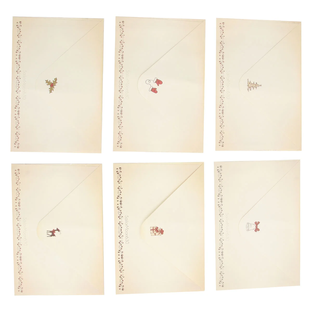 6 Pcs Christmas Envelope Greeting Cards Decor Blessing Vintage Gifts for Message Paper Festival