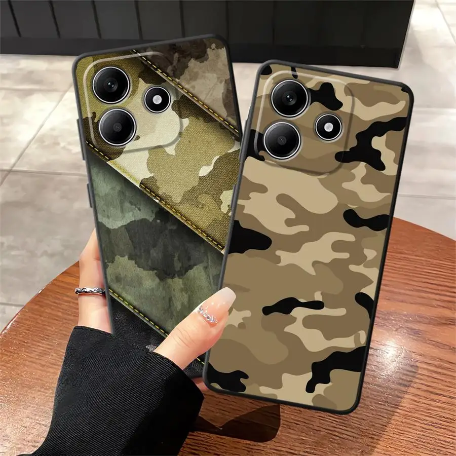 Camouflage Pattern Black Soft Phone Cover