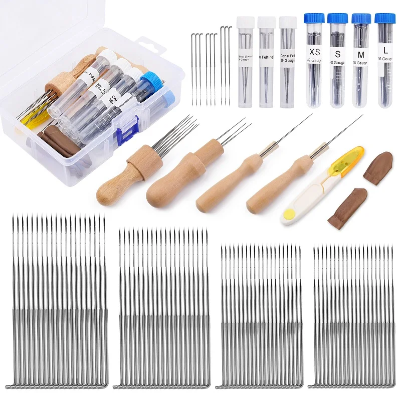 Needle Felting Kit Wool Felting Kit Felting Starter Set Felting Needles for Dry 104 Needles for Beginners Needle Wool Crafts