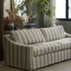 Nordic Wabi-Sabi Mid-Century Striped Linen Fabric Two-Three Seater Sofa, Detachable and Washable, Living Room Furniture 4