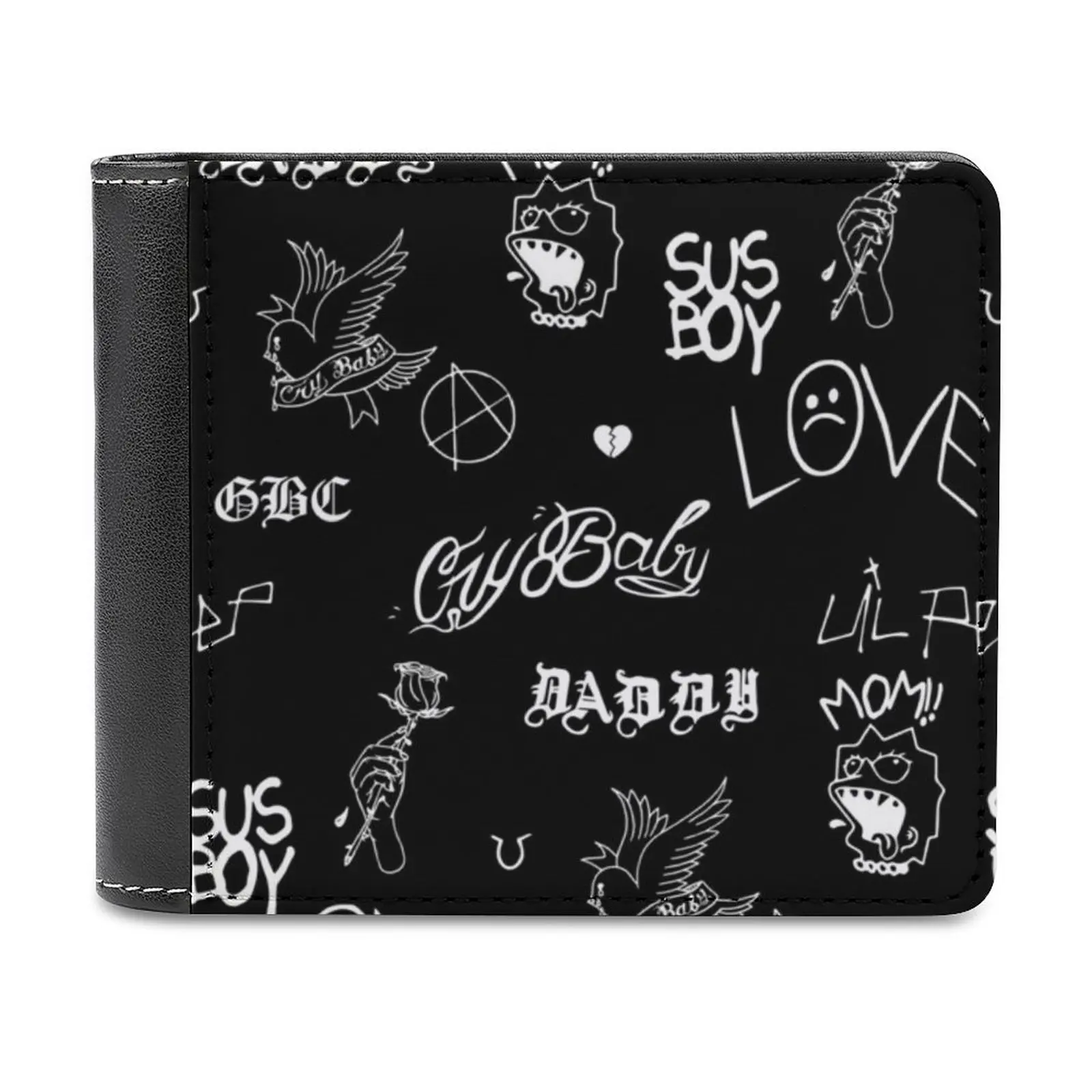 

Lil Peep Tattoos Leather Wallet Short Slim Male Purses Money Credit Card Holders Men Wallet Lil Peep Lil Peep Tattoos