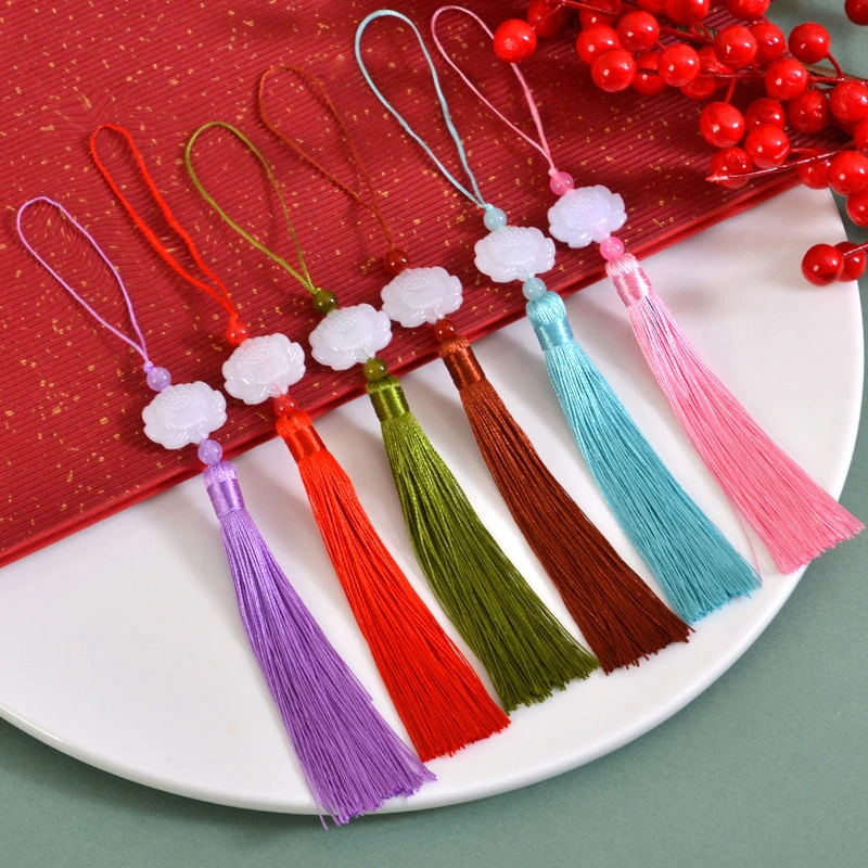 White Lotus Pendant Tassel Hanging Tassel Silk Fringe Bangs Flower Trim Key For Curtains Home Decor Accessories 2pcs/Lot Tassel Fringe Tassel Decoration Tassel Accessories Tassel Trim
