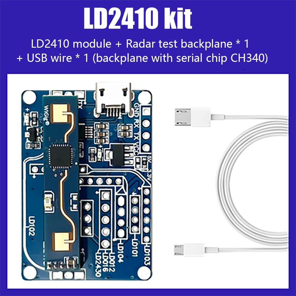

New 24G Human Presence Module Kit LD2410 Respiration and Heartbeat Non-contact Induction Smart Senso