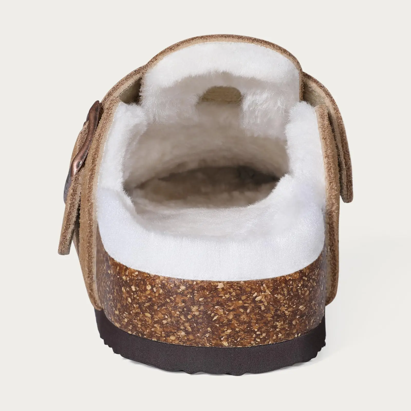 Suede Clogs Garden Clogs Shoes Goosecret Women Fur Lined Suede Clogs Slippers Winter Warm Furry Cork Footbed Mules Outdoor Comfort Plush Potato Shoes