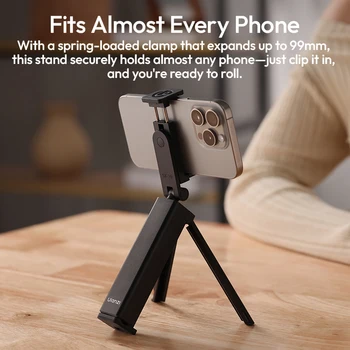 Ulanzi SK-20 Travel Phone Holder Portable Mini Tripod for Smartphone Vertical Horizontal for Livestreaming Shot Vlog Photography