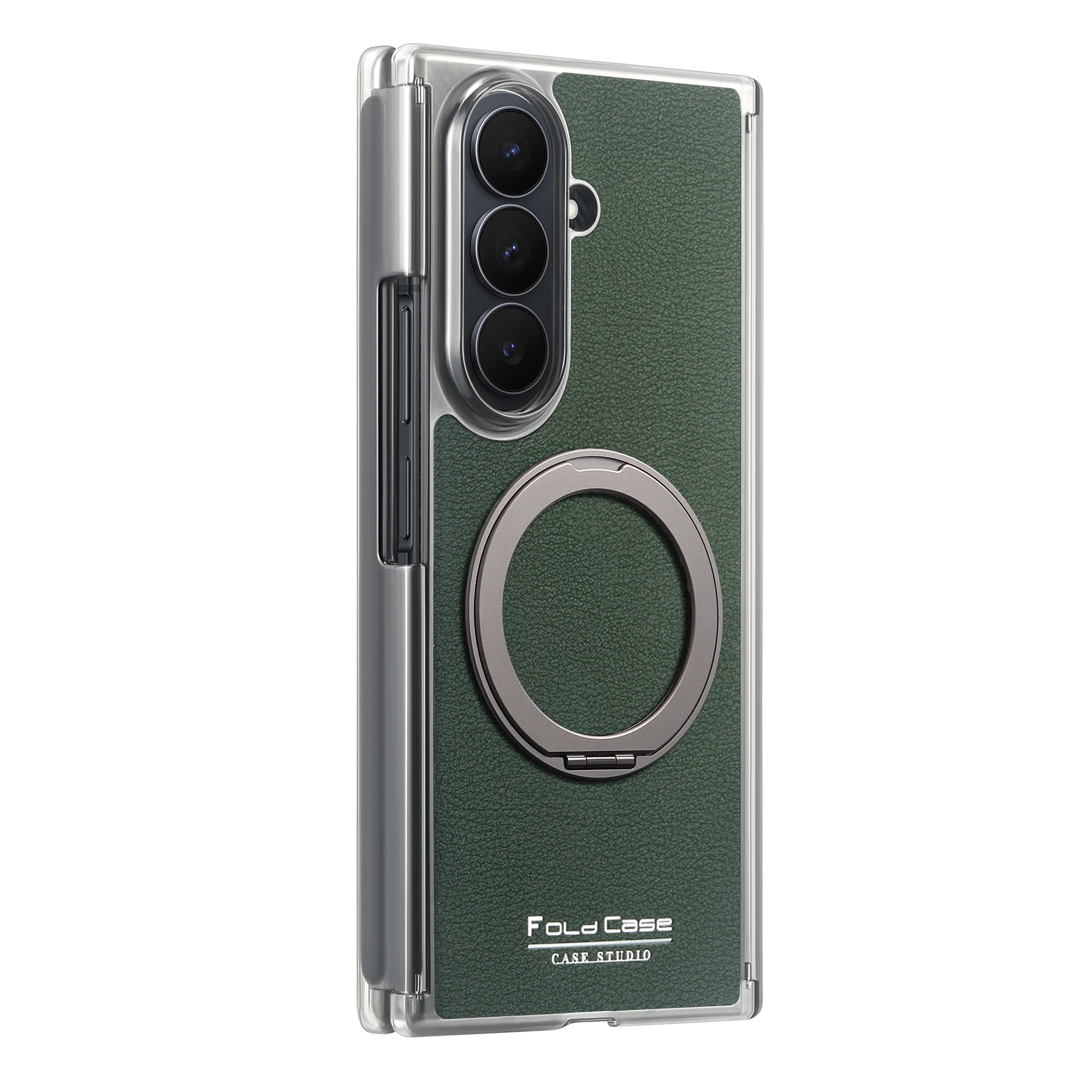 360 Rotating Magnetic Phone Case with Wireless Charging and Dual-Axis Shockproof Design