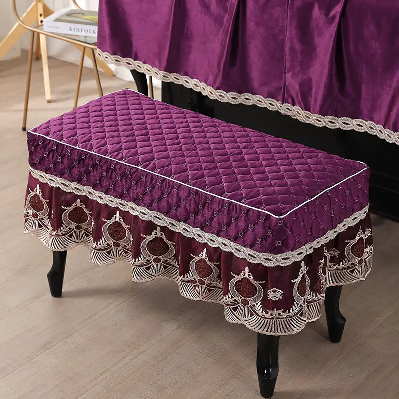 thumbnail image 1 of Funda para taburete de piano, funda para reemplazar zapatos, funda para taburete, funda para taburete de maquillaje, cojín para asiento, funda de encaje europeo, 1 of 5