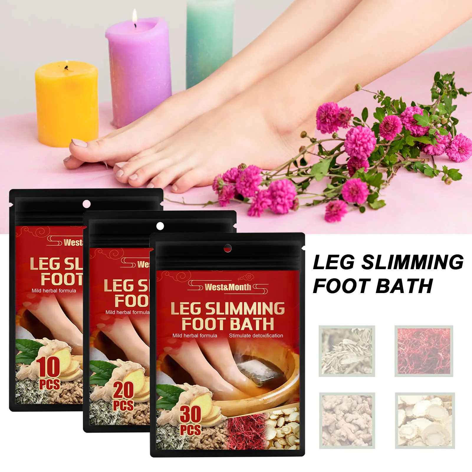 Ginger Foot Soak Bag Herbal Detoxification Anti Edema Insomnia Powder