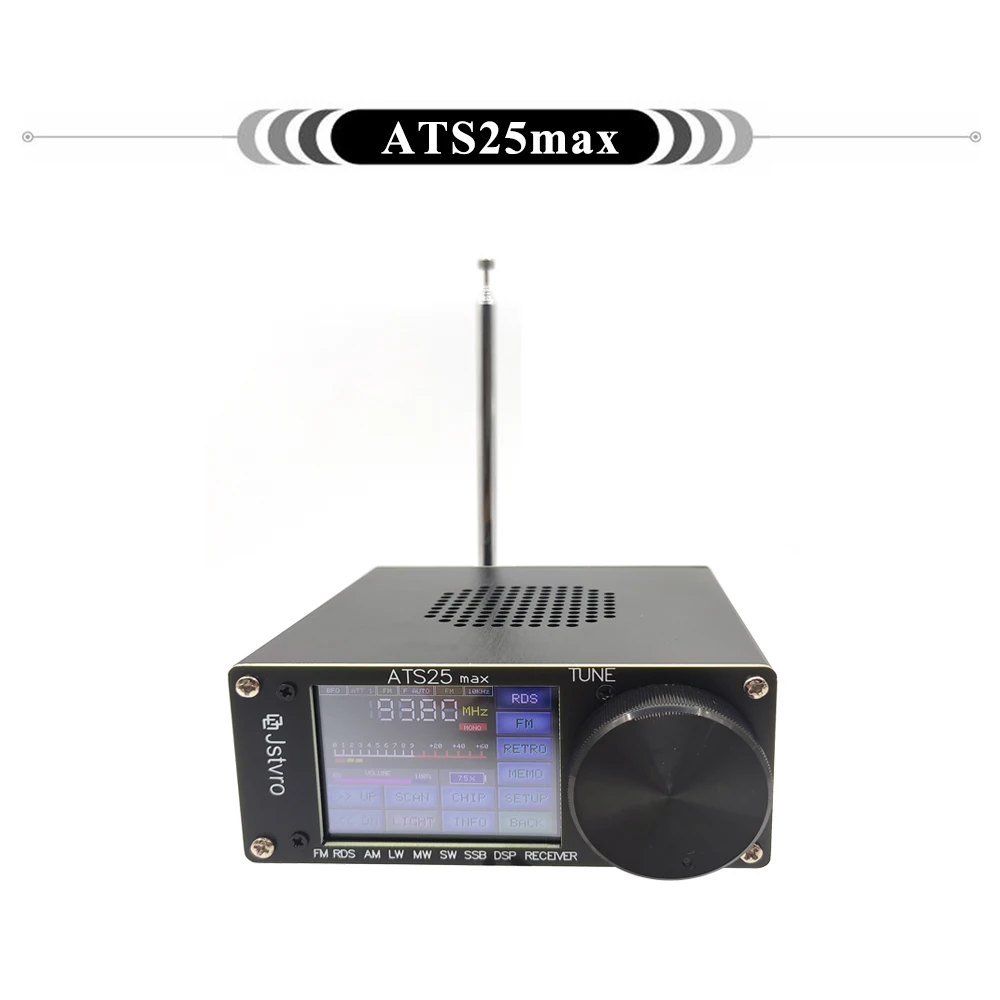 

ATS-25max AM FM Portable Radio, Full-Band Radio Receiver DSP Receiver, Upgraded Si4732 ATS-25 with 2.4-inch Color Touch Screen