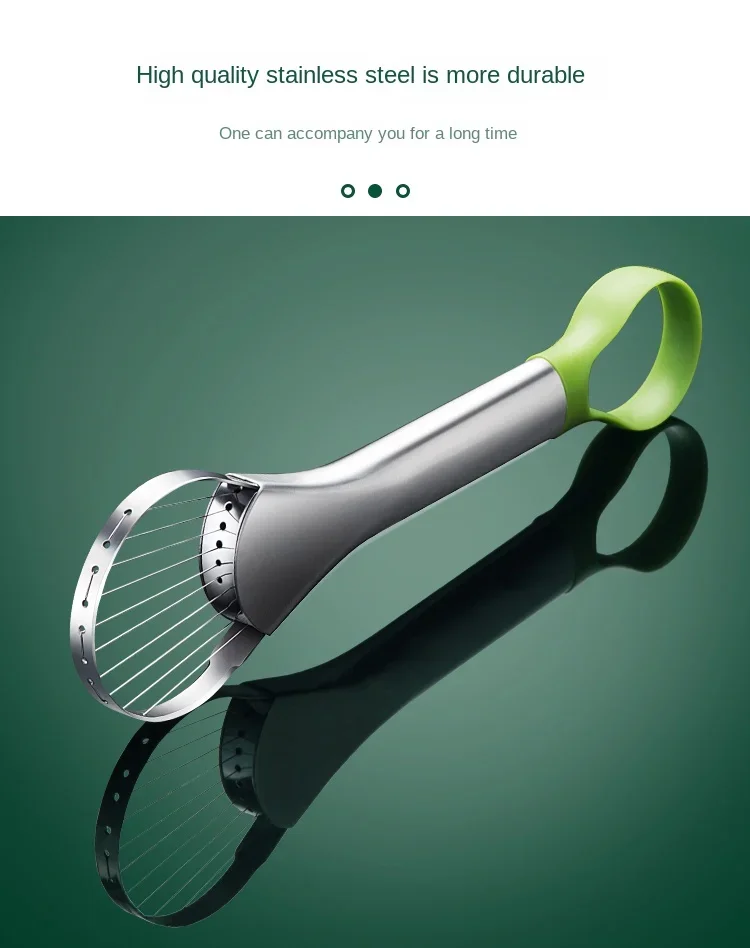 Stainless steel avocado slicer tool for clean and quick slicing