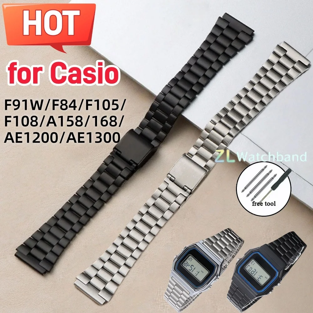Stainless Steel Watch Strap - Premium Replacement Metal Band, 18mm