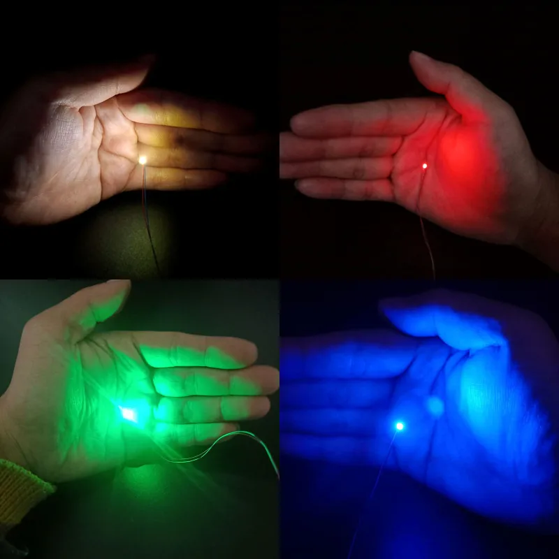 10pcs/lot wired 20cm long 7-color LED patch lights 4 sizes 1206 0805 0603 0402 Building microscene toy layout lights 6