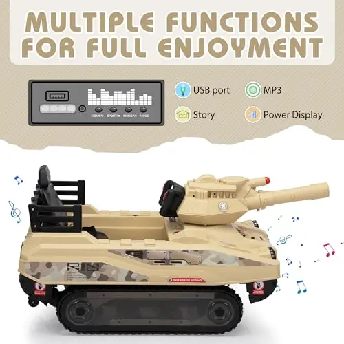 Factory Price Latest Durable Powerful 12V Kids Ride-On Tank Car Mini Army Electric Vehicle Toy with Real Track Ride on Car