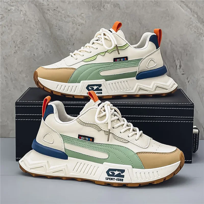 Spring Autumn New Men's Sneakers Thick soled Height Increasing Wear resistant Running Shoes for Youth Fashion Trend Casual Shoes