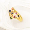 AIBEF 4 Colors Inlaid Colorful Zircon Open Rings Adjustable For Female Male Irregular Design Crystal Finger Jewelry Gift 5