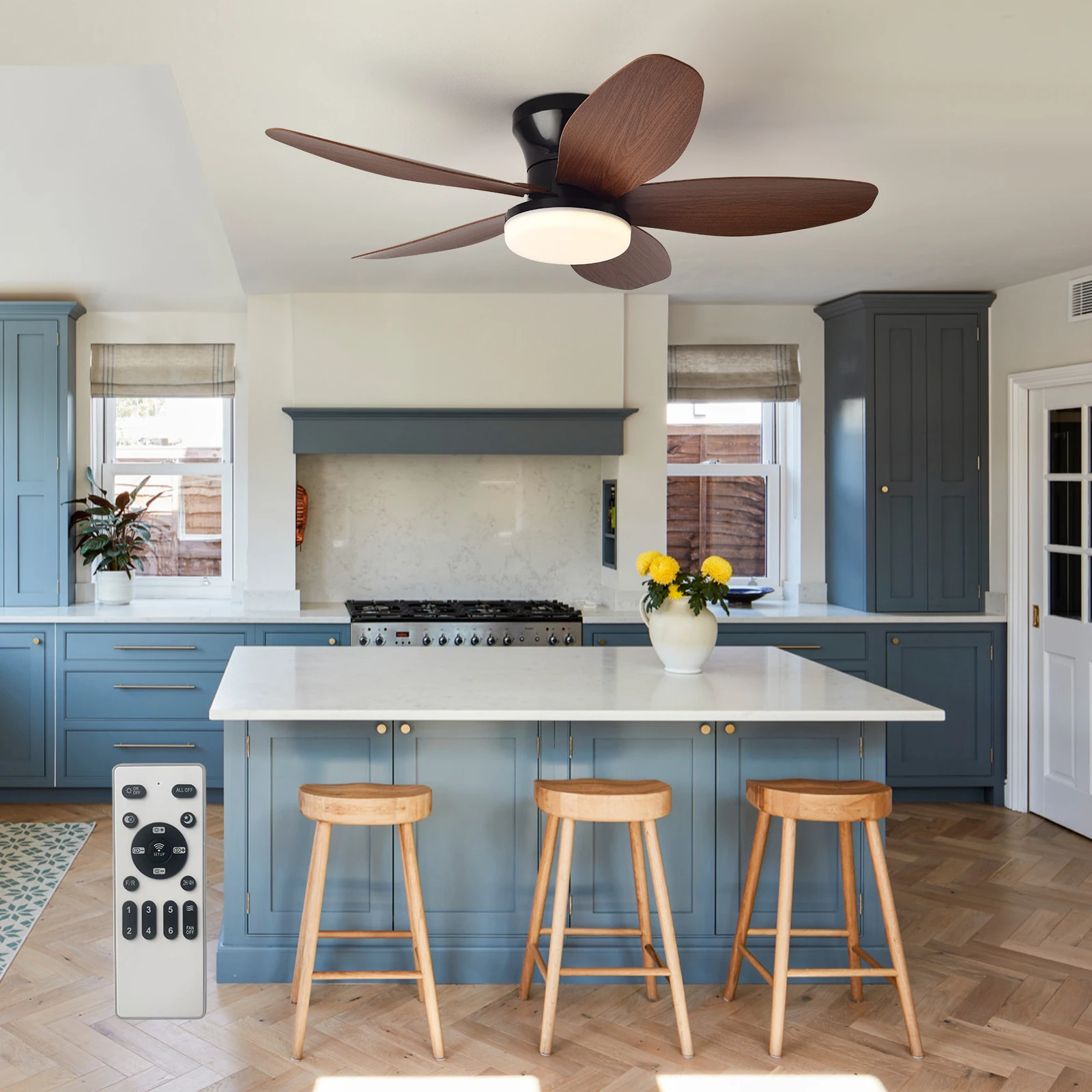 34.6Inch Low Floor Ceiling Fan Light Modern ABS Blade DC Remote Control Led Fan Lights Restaurant The bedroom ceiling fan,led ceiling fan lights,led fan light