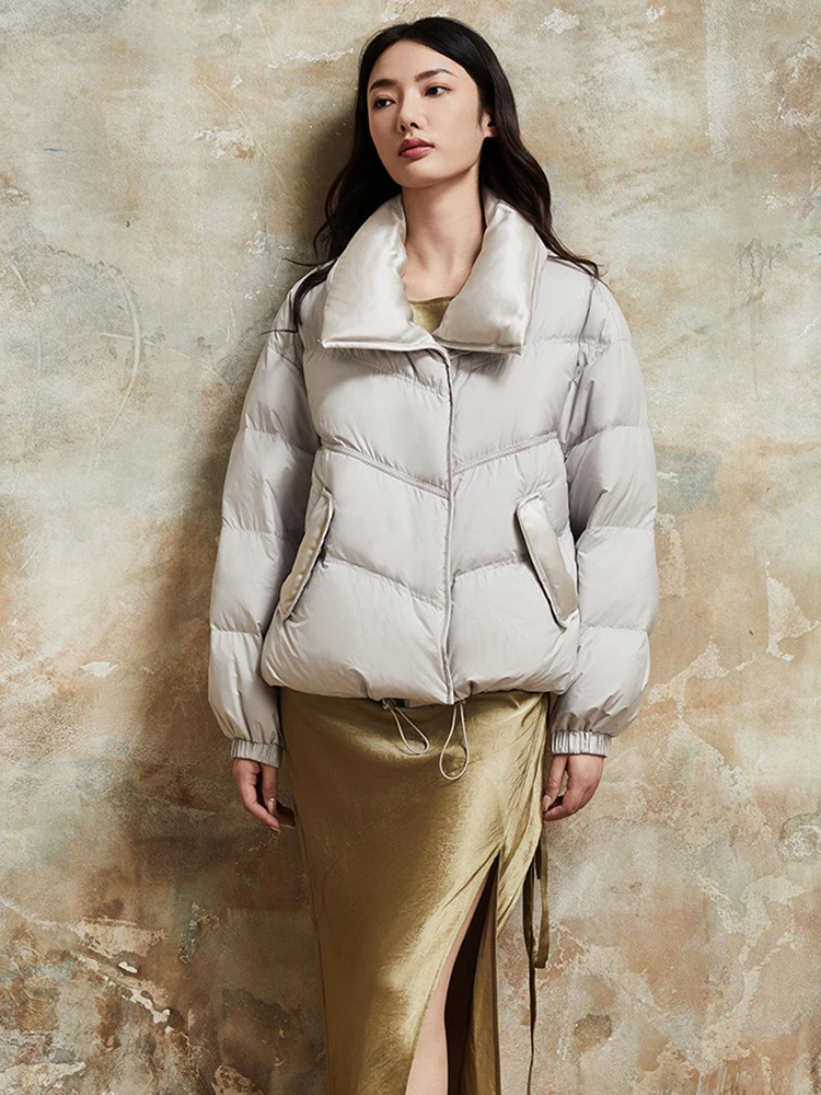 

JAZZEVAR New High Quality Down Jacket Female 2023 Simple Warm Woman Short Section White Duck Down Jacket