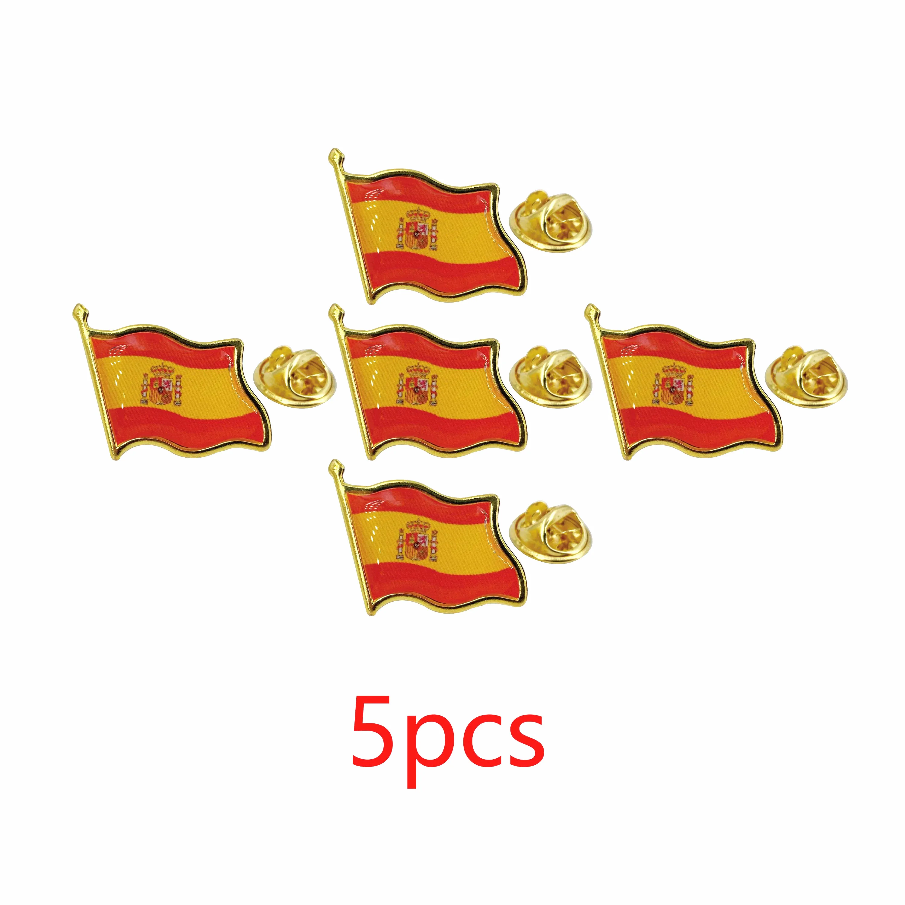 Anstecknadel mit spanischer Flagge – Länderflagge, patriotische Brosche, große Packung mit Anstecknadeln für Hut, Krawatte, Kleidung, Rucksack