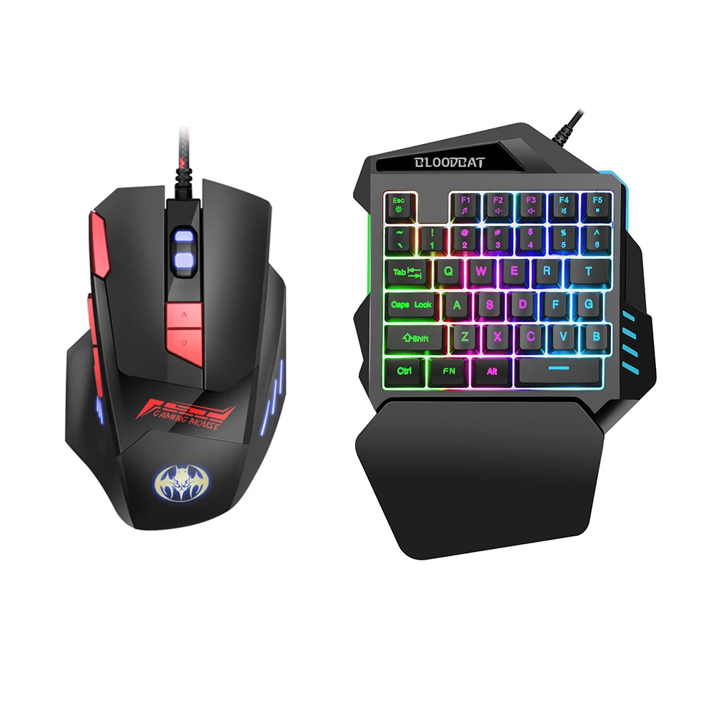 Combo de Mouse e Teclado Rgb de Uma só Pessoa com Conversor com Fio Usb 35 Teclas 6400 Dpi Xbox One Ps4 Switch Ps3 pc - Imagem 3