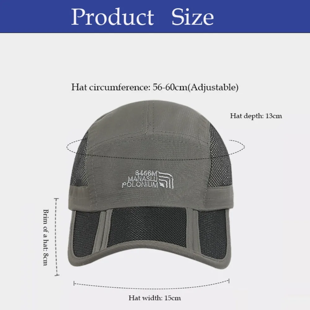 Casual Foldable Mesh Baseball Cap Quick Drying Adjustable UV Protection Breathable Climbing Hat Unisex
