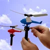 Aviation Model Copter Handle Pull Line Helicopter Plane Outdoor Toys for Kids Playing Drone Drawstring Plane Children's Day Gift 1
