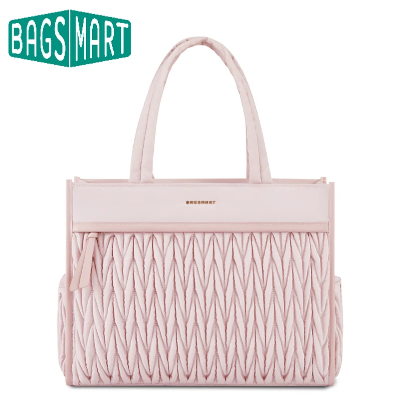 BAGSMART Borsa tote da donna Borsa tote grande con cerniera Borsa a tracolla nera Borsa con manico superiore per lavoro da viaggio