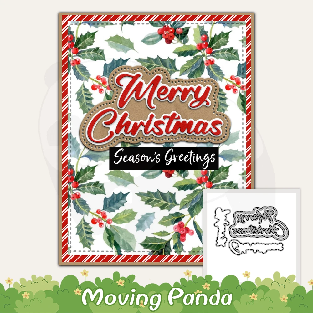 

Металлические Вырубные штампы с надписью "Merry Christmas", рельефные Вырубные штампы для карт ручной работы, дневника, рукоделия, 2023 год