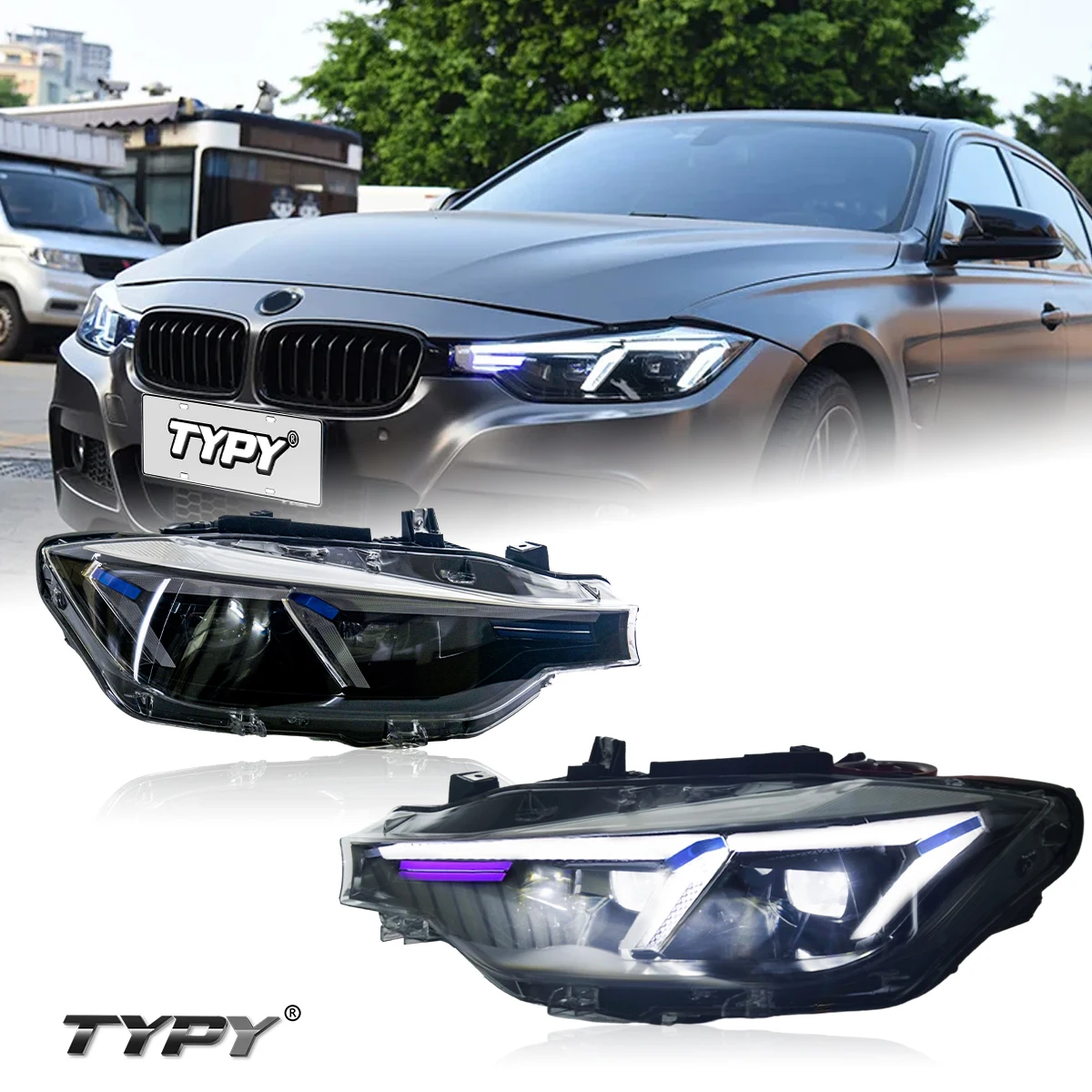 

TYPY Car light for All LED module upgrade modified new highlight headlight assembly for BMW 3 SERIES F30 2013-2018