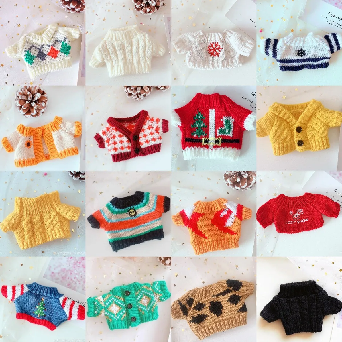 Clothes For 20cm Korea Kpop EXO Dolls Plush Star Doll's Clothing Sweater Stuffed Toy Outfit For Idol Dolls Christmas Accessories doll clothes