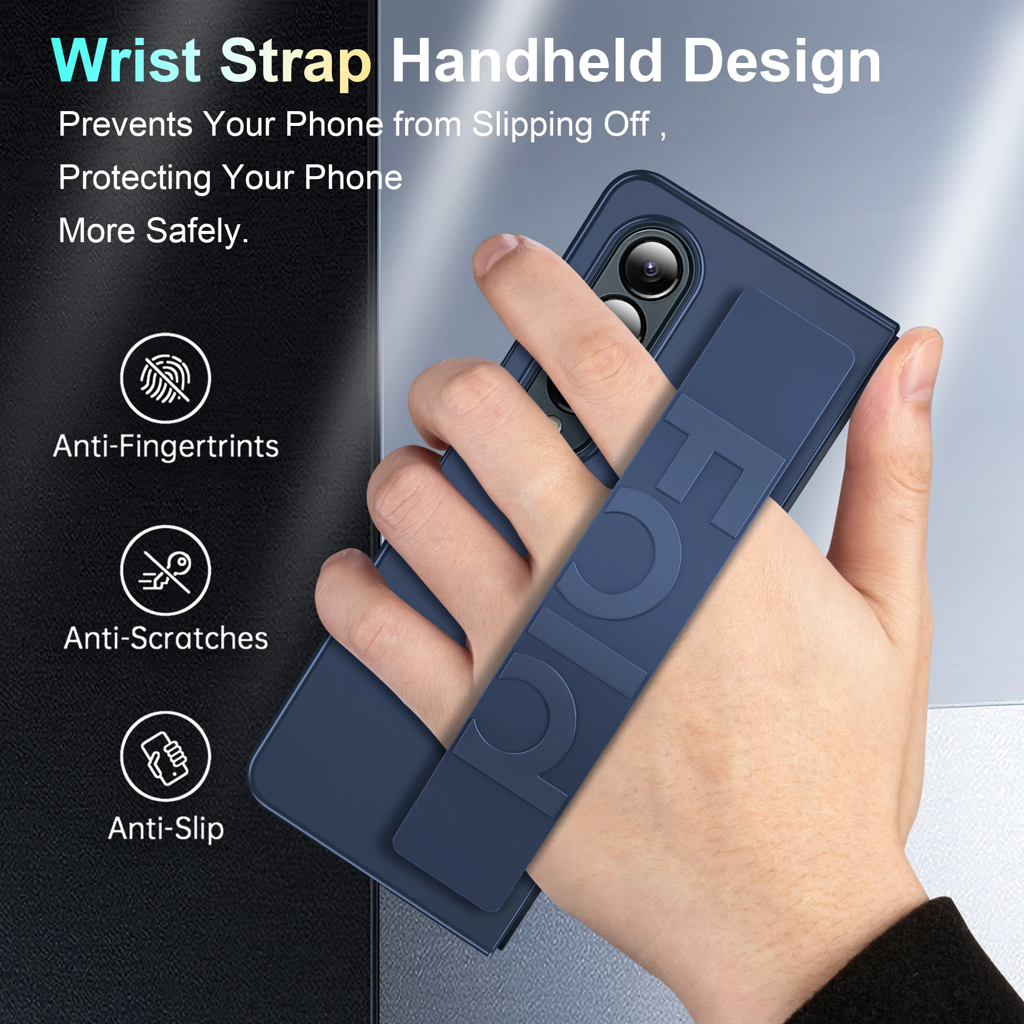 Luxury Soft Elastic Wristband Grip Bracket Strap Case – Matte Hard Thin PC Cover