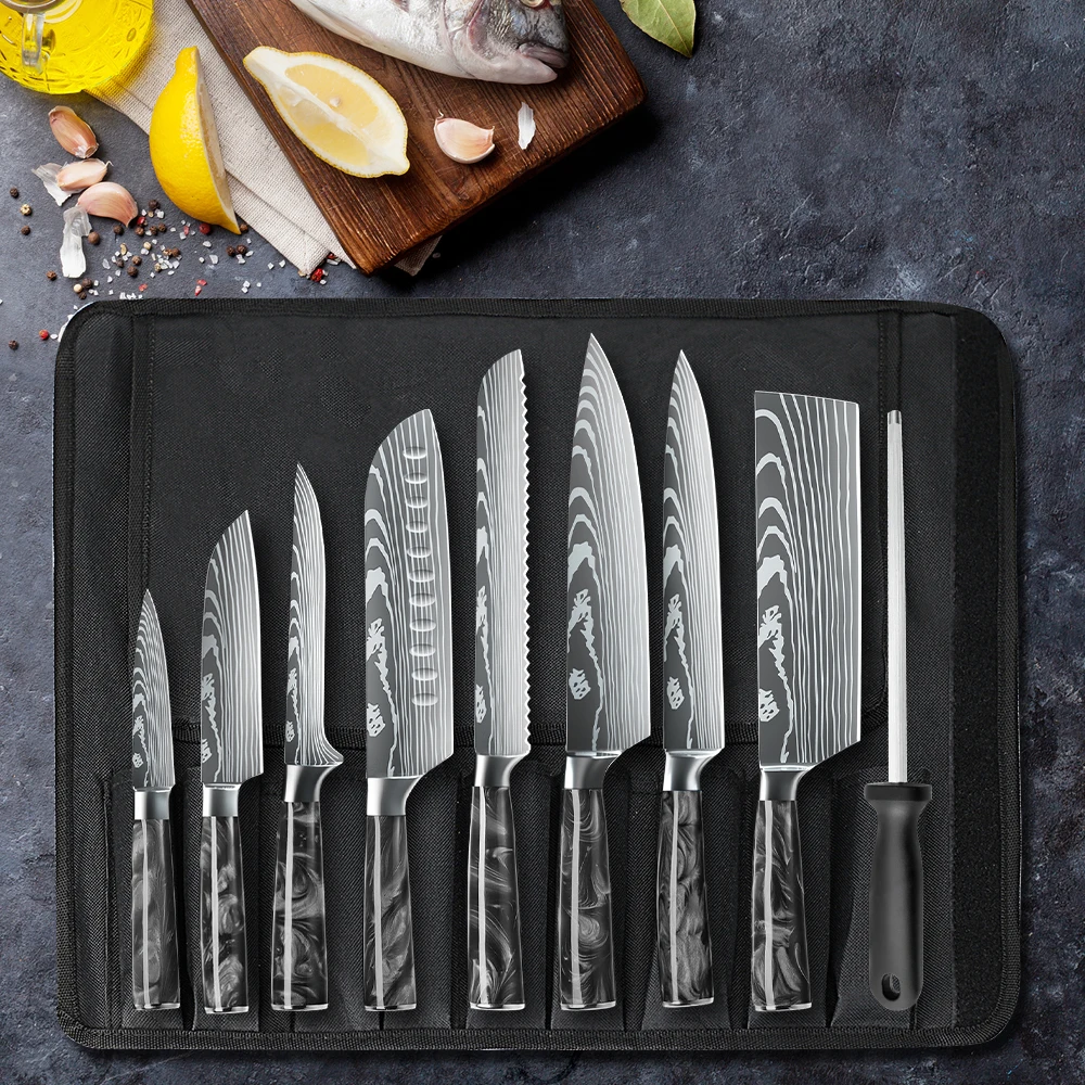 Ergonomic handles on kitchen knives