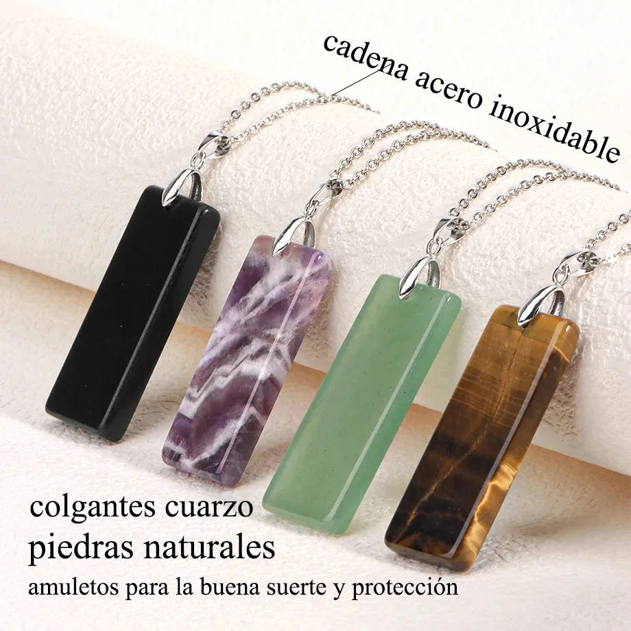 Ciondolo In Pietra Naturale Fluorite Verde – Collana Con Cordino Intrecciato – Regalo