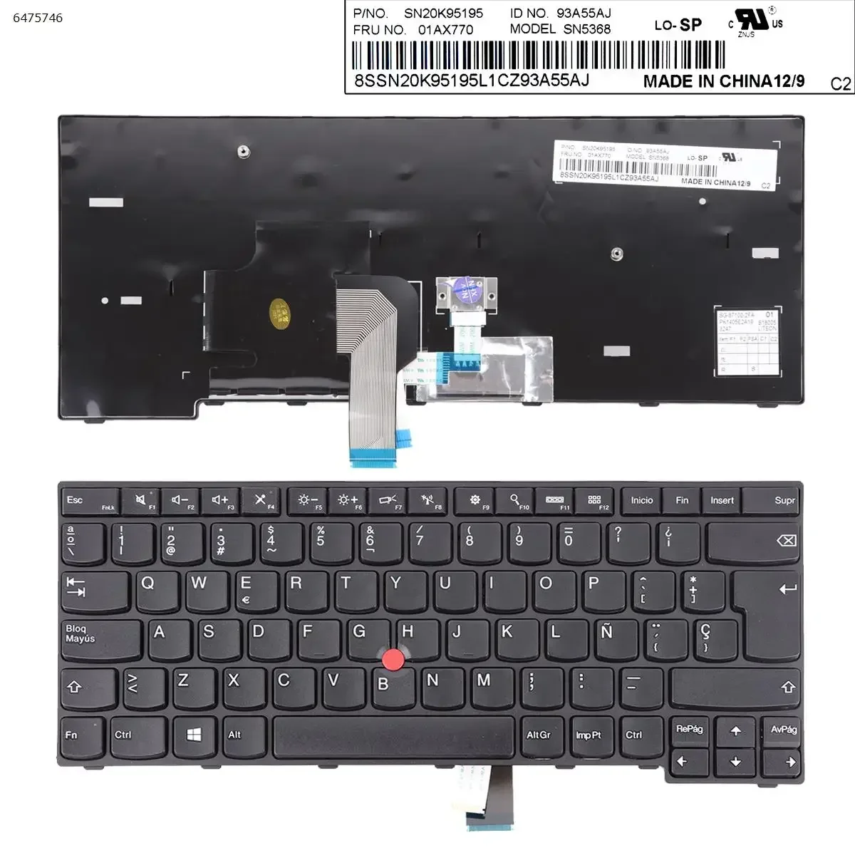 

SP Клавиатура для ноутбука Thinkpad E450 E455 E450C E460 E465 черная рамка с фольгой