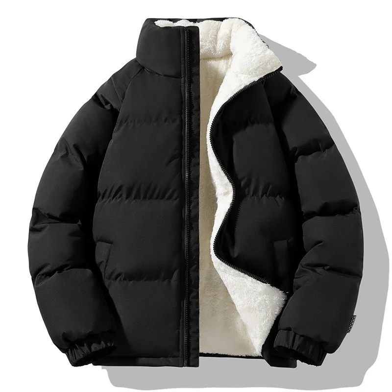 Winter Short Capless Stand-collar Down Padded Jacket Women Loose Bread Coat Stand-up Collar Loose Winter Thick Warm Cotton Jacket