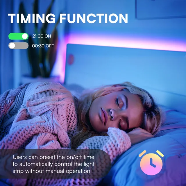 Music - sync color - changing LED strip lights, with APP control, solve wiring problems, easily decorate rooms. - Image 3
