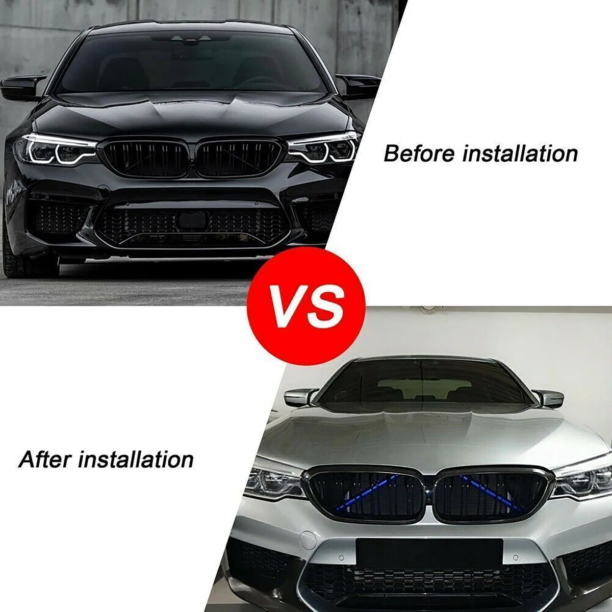 2Pcs For BMW Car Plastic Front Grill Stripes Kidney Grille Insert Trim For BMW 1/2/3/4/5/6/7 Series F20 F22 F30 F32 Accessories — view 6