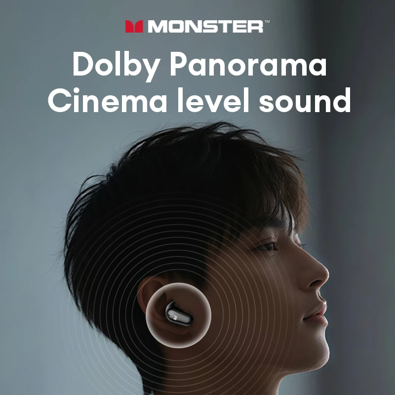 جديد Monster MQT52 سماعة لاسلكية تعمل بالبلوتوث 5.4 سماعات 24H عمر البطارية الطويل سماعات ألعاب منخفضة الكمون غامرة الاستماع سماعة