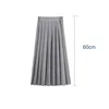 Japanese Student Girls Skirt School Uniform Solid Color Suit Pleated Skirt Short/Middle/Long High School Elastic Waist Dress 5