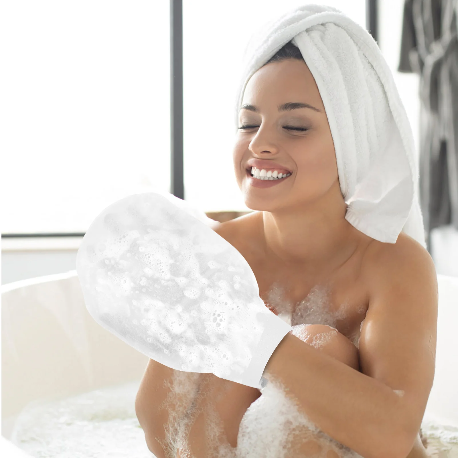 Mud Bath Towel Exfoliator Mitt Exfoliating Bathing Gloves Body Scrubber for Shower Silk 5