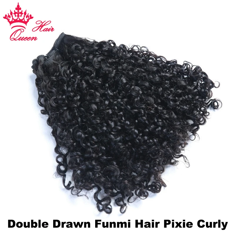 Double Drawn Pixie Curl Funmi Hair Hair Bundles Brazilian Bouncy Curly 100% Virgin Human Raw Hair Extensions Queen Hair Products