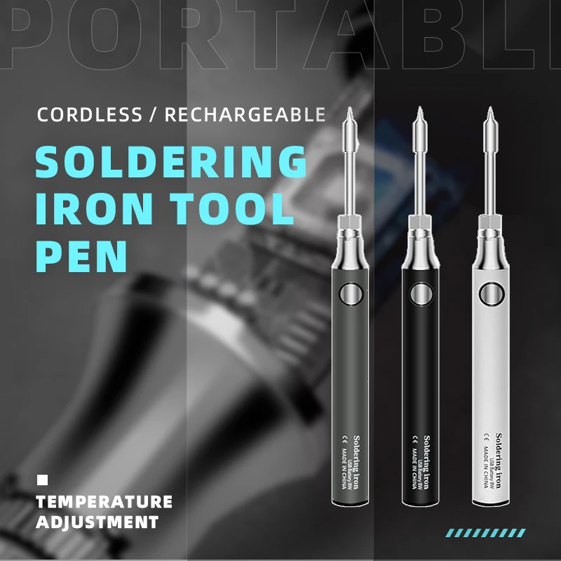Soldering Iron Cordless Tool Pen Portable USB 5V 8W Electric Powered 3 Tip Kit Rechargeable With Temperature Adjustment