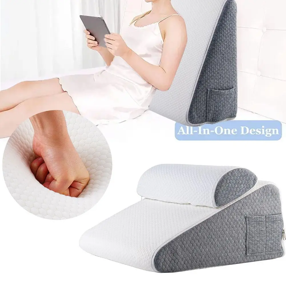 

Wedge Pillow With High-density Memory Foam, Relieving Snoring And Postoperative Acid. Multi-functional Tool For Bed Home