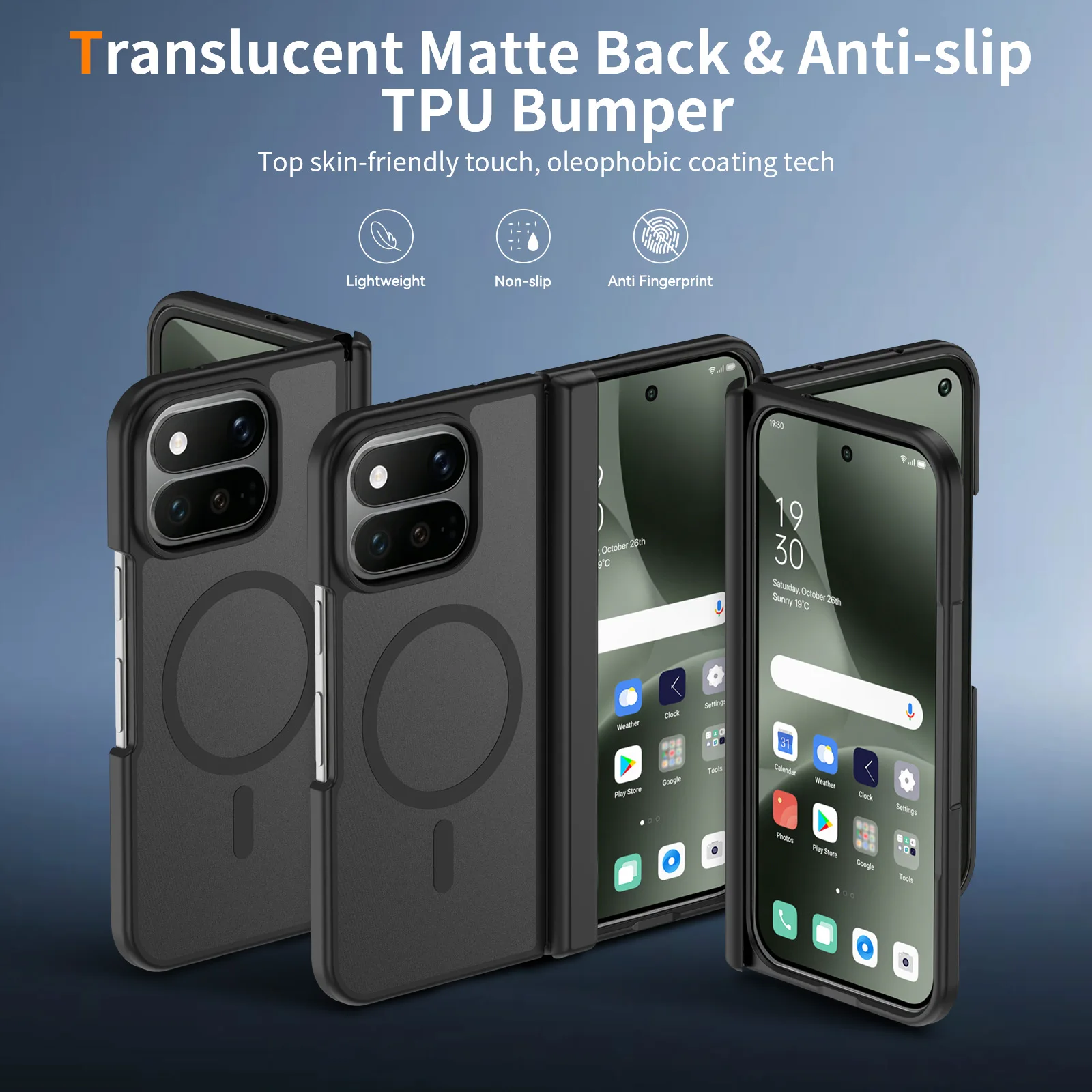 Skin-Friendly Frosted Magnetic Folding Case
