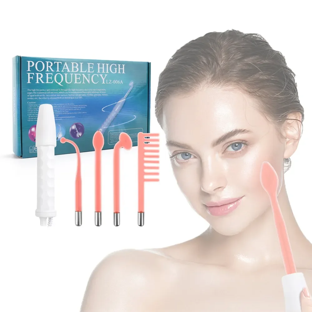 Skin Care Treatment High Frequency Massage Machine With Comb Beauty Device High Frequency Ozone Therapy Wand electrotherapy skin care tool facial bubble beauty device