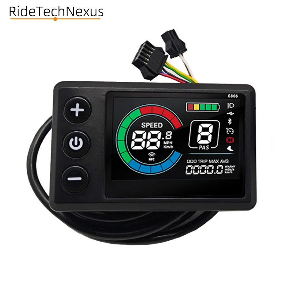 Controller per Motore Brushless a Onda Sinusoidale per E-Bike 25A 500W 750W ad Alta Velocità 24V 36V 48V 52V 60V Universale S866-1S con Kit Display LCD a Colori - immagine 2