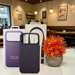 Original MagSafe Charging Magnetic Phone Case with Woven Strap and Anti - Lost Lanyard Cover - iPhone 15 (PURPLE)