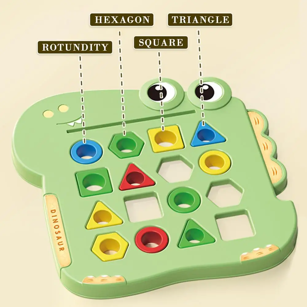 Shape Matching Game For Kids Dinosaur Puzzle Board Shape Sorter Educational Toys Board Games Geometric Shapes Shape Sorting Fine