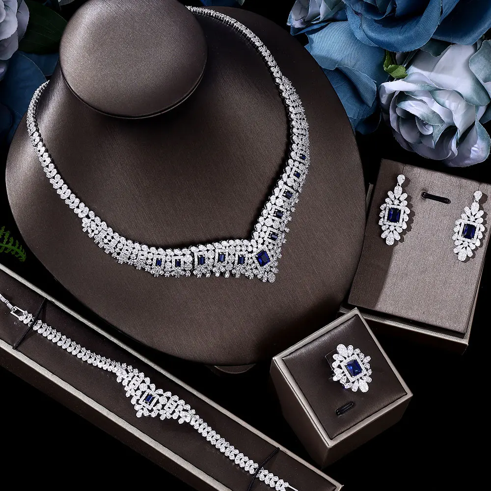 

Jewelry Sets Romantic Crystal Heart Shape Chain Necklace Earrings Sets Wedding Jewelry Valentine's Gift